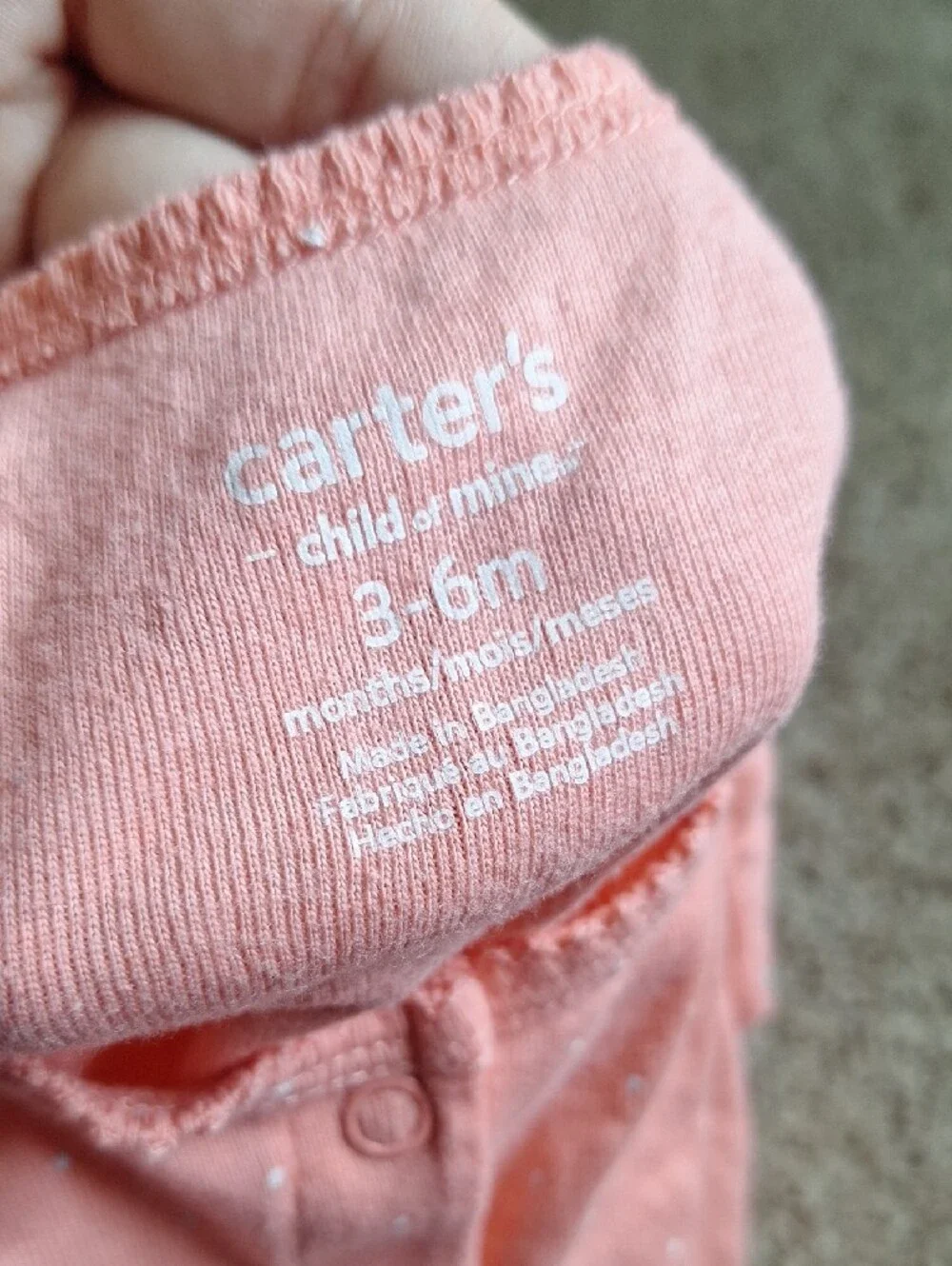Carter's Peach Polka Dot Flamingo Romper
